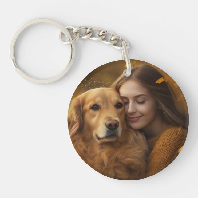 Custom Dog Mum Mode Two Photo Double Sided Acrylic Key Ring (Front)