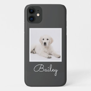 Custom Dog Mum Photo Script Simple Modern Minimal  iPhone 11 Case