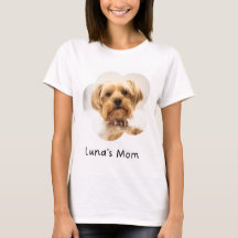 Custom Dog Mum T-Shirt with Pet Photo and Name