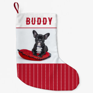 Custom Dog Name and Photo Personalised Small Christmas Stocking