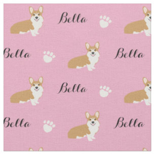 Custom Dog Name Corgi Fabric