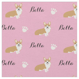 Custom Dog Name Corgi Fabric