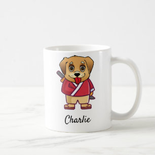 Custom Dog Name   Cute Samurai Pet Coffee Mug