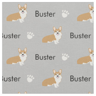 Custom Dog Name Fabric - corgi dog fabric
