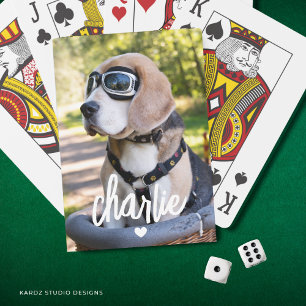 Custom Dog Name Photo Playing Cards