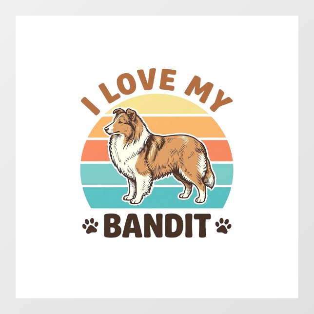 Custom Dog Name Retro Sunset Pet Lover Design_1 (Sheet)