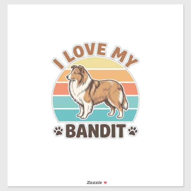 Custom Dog Name Retro Sunset Pet Lover Design_1 (Sheet)