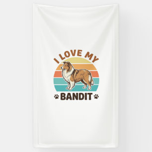 Custom Dog Name Retro Sunset Pet Lover Design_1 Banner