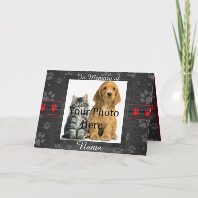 Custom Dog or Cat Memorial Announcement Tribute (Front)