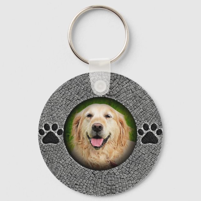 Custom Dog or Cat Memorial Keepsake Key Ring (Front)