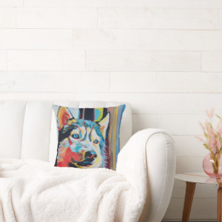 Custom Dog Painting - Gift for Husky Lovers Cushion