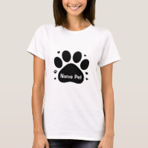 Custom Dog Paw Print Personalised Pet Name Women's