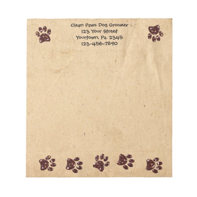 Custom Dog Paws Notepad (Front)