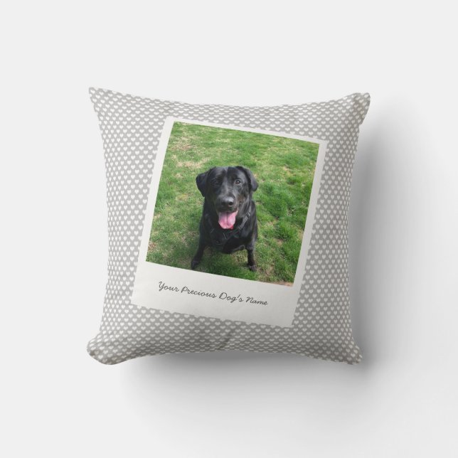 Custom Dog Pet Photo and Name Cushion (Front)