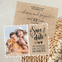 Custom Dog Pet Photo Rustic Save the Date Funny