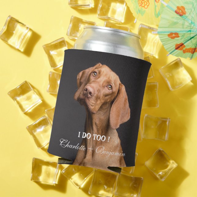 Custom Dog Pet Photo Wedding Can Cooler (In Situ Summer)