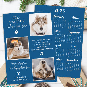 Custom Dog Pet Photo Year in Review 2025 Calendar Holiday Card