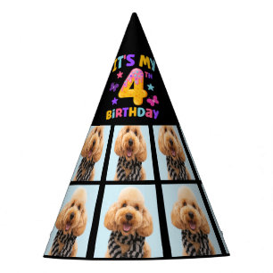 Custom Dog Photo 4th birthday party  Party Hat