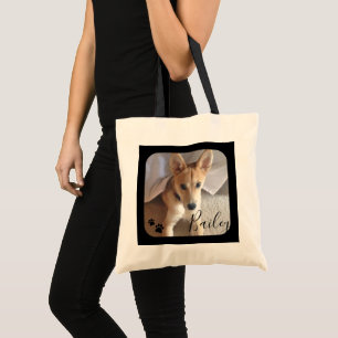 Custom Dog Photo and Name Pet Supplies Tote Bag