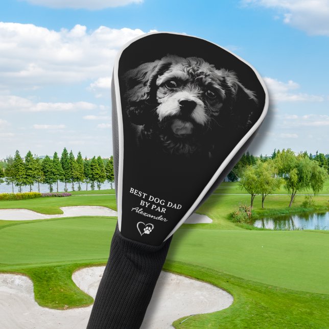 Custom Dog Photo Best Cavapoo Dad By Par Golf Head Cover (Creator Uploaded)