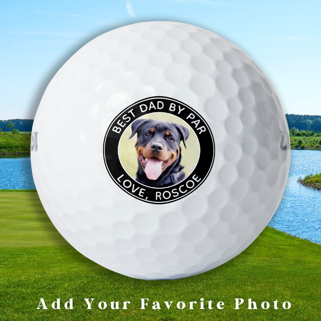 Custom DOG Photo Best DAD By Par Bridgestone Golf Balls (Creator Uploaded)