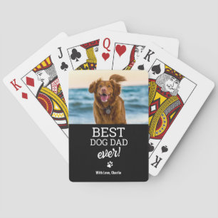 Custom Dog Photo Best DOG Dad by Par  Playing Cards