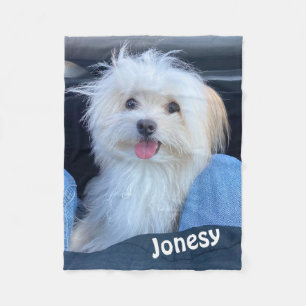 Custom Dog Photo Blanket with Pet's Name