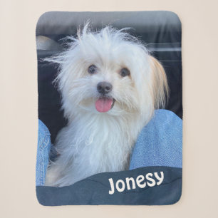 Custom Dog Photo Blanket with Pet's Name