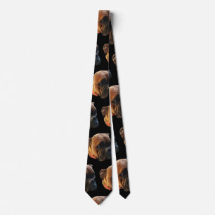 Custom Dog Photo Boxer Puppy Black Custom Color Tie