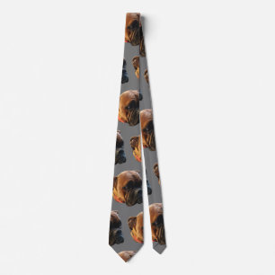 Custom Dog Photo Boxer Puppy Grey Tie