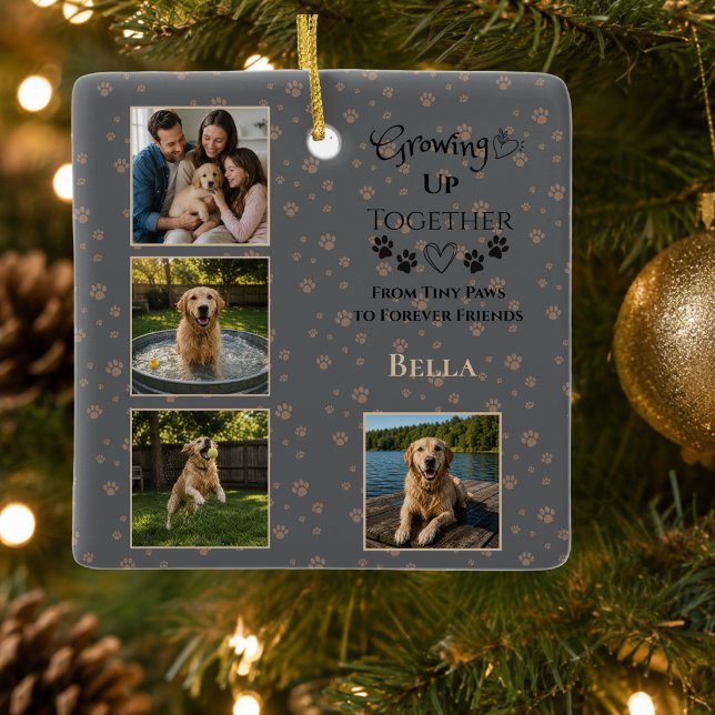 Custom Dog Photo Ceramic Ornament (Creator Uploaded)