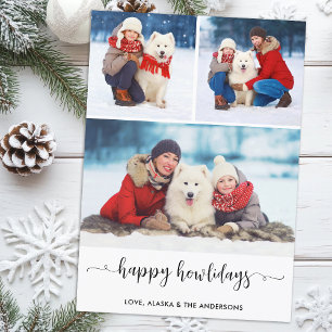 Custom Dog Photo Collage Christmas Happy Howlidays Holiday Card