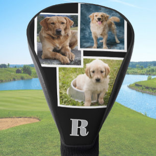Custom Dog Photo Collage Monogrammed Personalised Golf Head Cover
