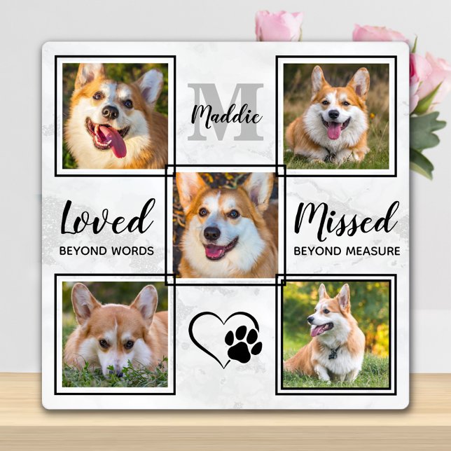 Custom Dog Photo Collage Personalised Pet Memorial Plaque (Creator Uploaded)