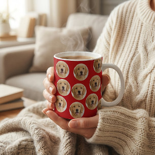 Custom Dog Photo   Cute Personalized Light Blue  Coffee Mug