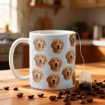 Custom Dog Photo | Cute Personalized Light Blue  Coffee Mug<br><div class="desc">Celebrate your furry best friend with this adorable Custom Pet Photo Mug in soft light blue! Click "Personalize" to start editing now! Upload your dog or cat's photo to see their cute face repeated all over this high-quality ceramic mug—a perfect gift for dog moms, pet lovers, or yourself. With a...</div>