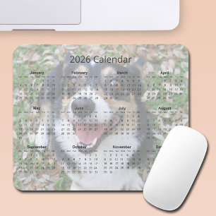 Custom Dog Photo Cute Pet 2026 Calendar Magnet Mouse Pad