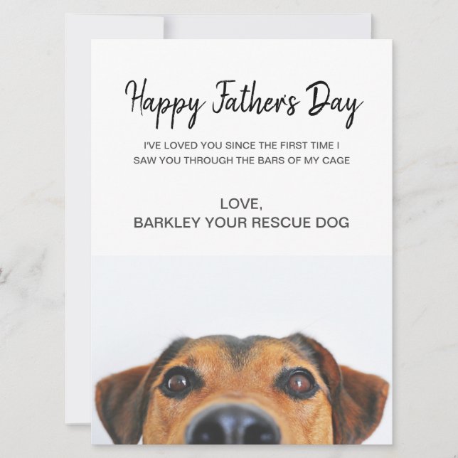 Custom Dog Photo Father's Day Card From Rescue Dog (Front)