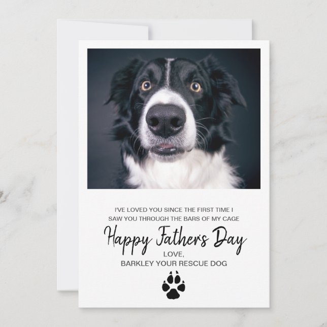 Custom Dog Photo Father's Day Card From Rescue Dog (Front)