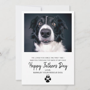 Custom Dog Photo Father's Day Card From Rescue Dog