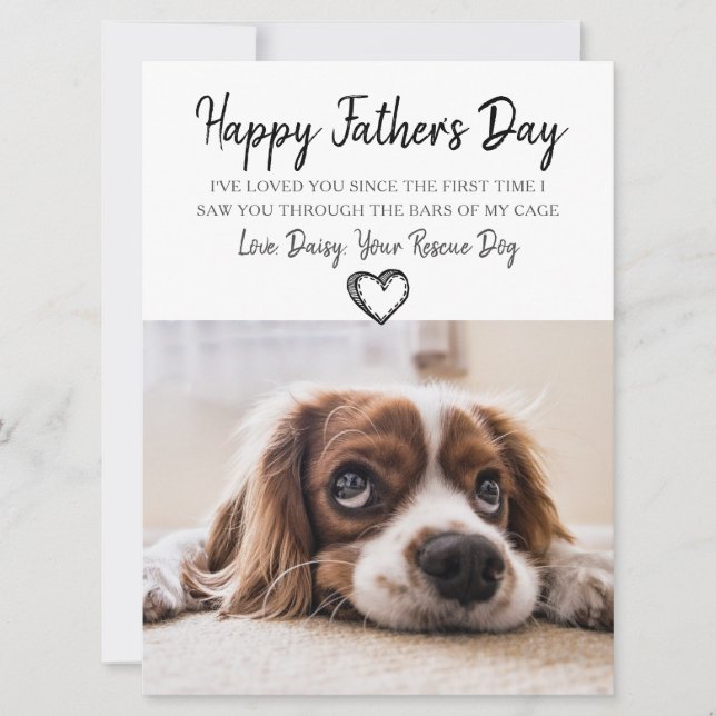 Custom Dog Photo Father's Day Card From Rescue Dog (Front)
