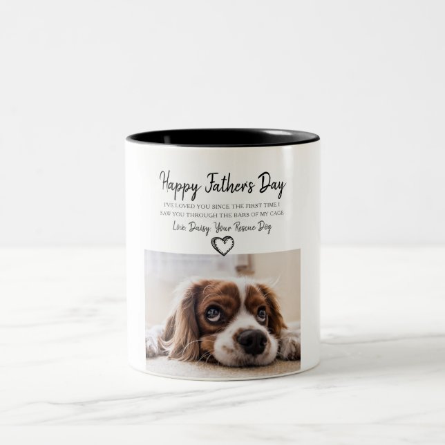 Custom Dog Photo Father's Day Mug From Rescue Dog (Center)
