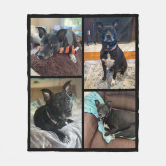 Custom Dog Photo Fleece Blanket