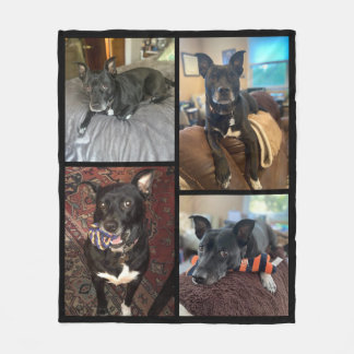 Custom Dog Photo Fleece Blanket