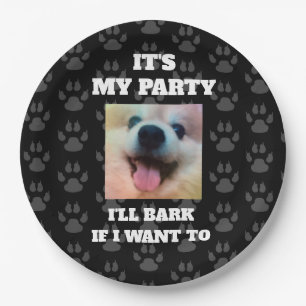 Custom Dog Photo Funny Birthday Party Paper Plate