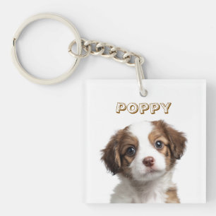 Custom Dog Photo Keychain - Personalised Name