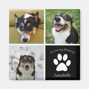 Custom Dog Photo Memorial Collage Keepsake Gift Magnet