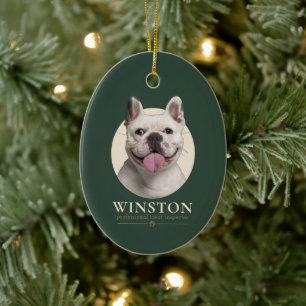 Custom Dog Photo & Name Ceramic Ornament