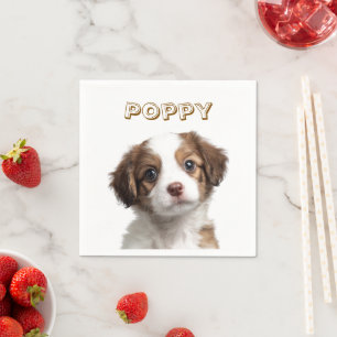 Custom Dog Photo & Name Paper Napkins