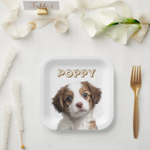 Custom Dog Photo & Name Paper Plates